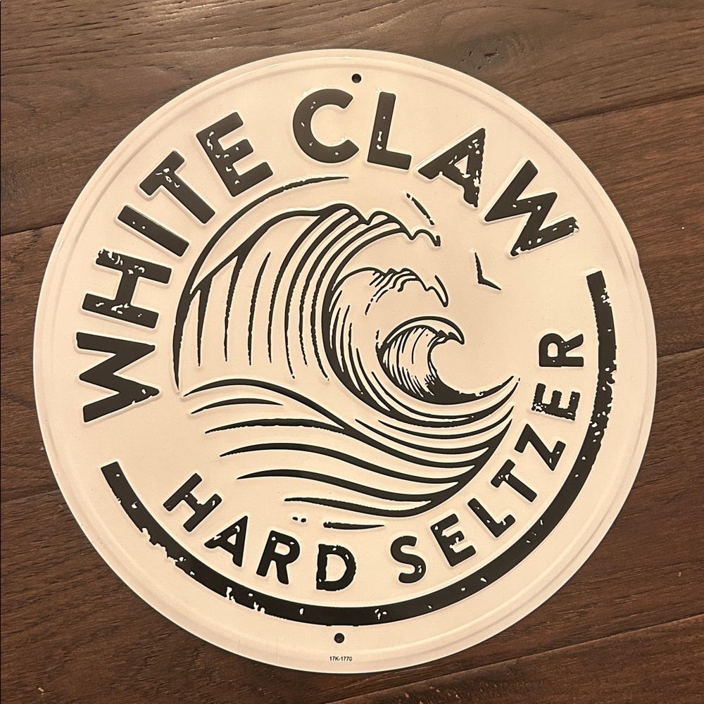White Claw Hard Seltzer tin bar sign